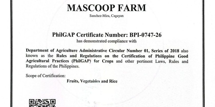 MASCOOP Farm Achieves Prestigious PhilGAP Certification for Sustainable Agriculture
